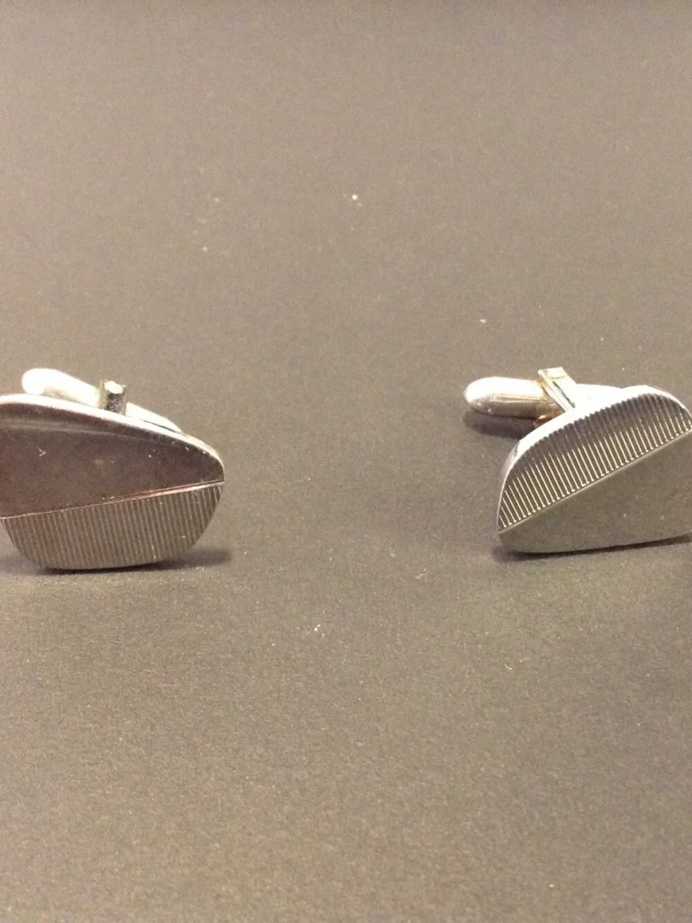 VTG LaMode T-Bar Sterling 925 Cufflinks Geometric MCM Brushed Textured Mad Men